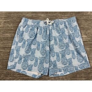 Trunks Surf & Swimco Shorts Mens‎ XL Blue Pineapple Mesh Lined Drawstring